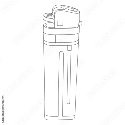 Gas Lighter line art vector design. Gas Lighter outline illustration design.