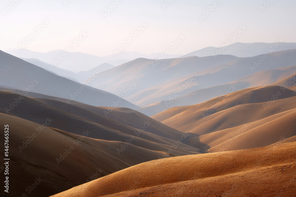 Naklejka premium stunning ridge line in algeria during golden hour showcasing dramatic contrasts
