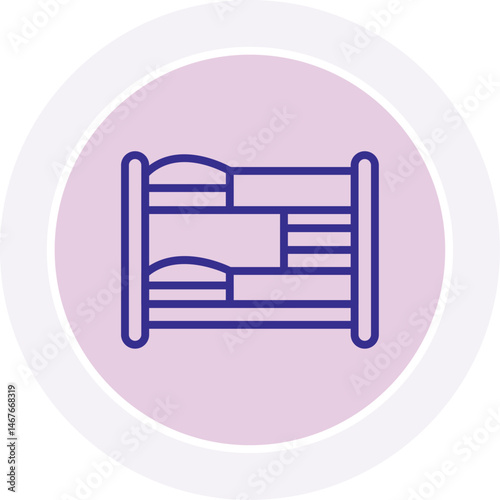 Bunk Bed color circle icon, vector, pixel perfect, illustrator file 
