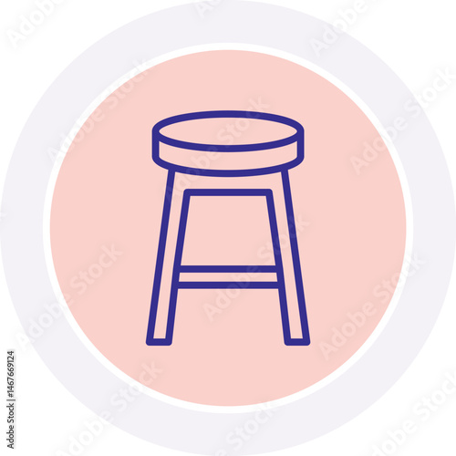 Counter Stool color circle icon, vector, pixel perfect, illustrator file 
