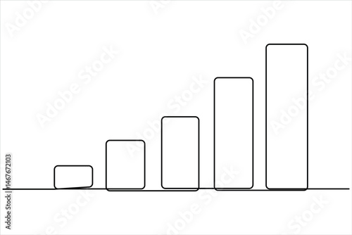 Continuous one line drawing of Business growth graph illustration vector of increasing arrow