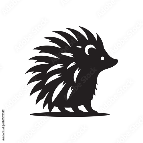 hedgehog vector silhouette clip art logo illustration