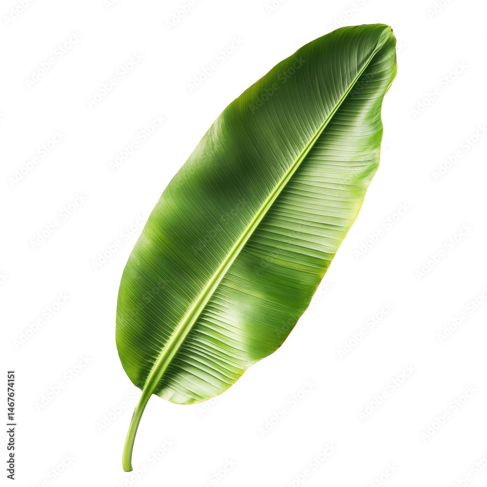 Vibrant green banana leaf showcasing rich texture and natural beauty in a well-lit indoor setting Vibrant green banana leaf showcasing rich texture and natural beauty in a well-lit indoor setting