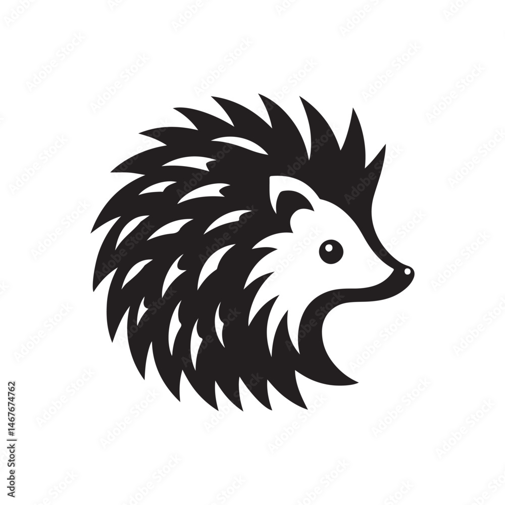 Obraz premium hedgehog vector silhouette clip art logo illustration