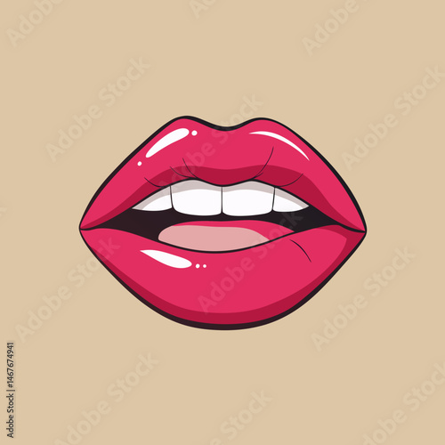 vector illustration of a female lips