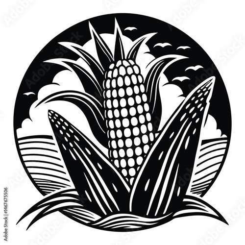 Corn tans on beach pop art vector