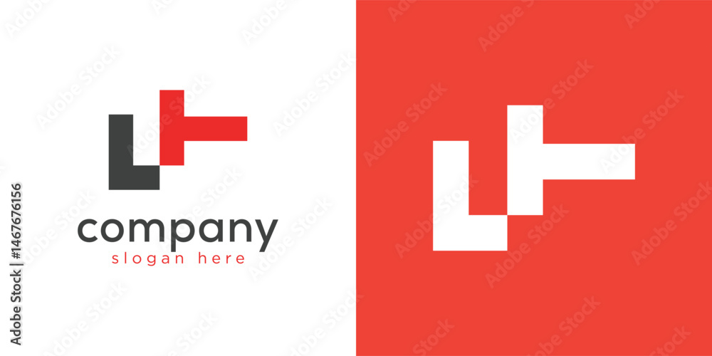 Obraz premium simple lt logo icon vector design template concept