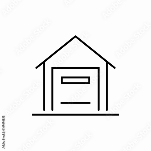 Residential garage door icon vector sign