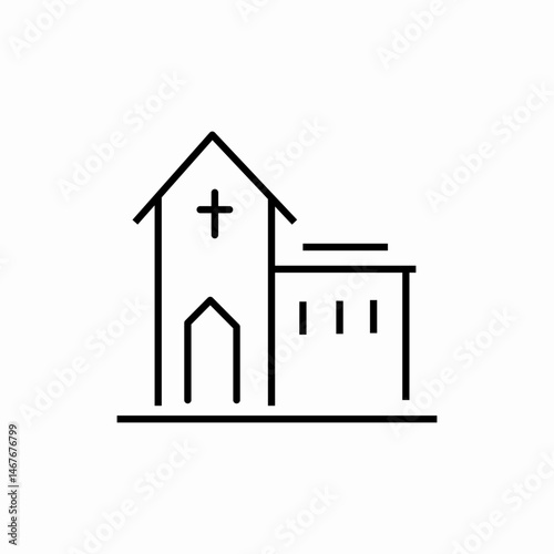 Church religious building icon vector sign