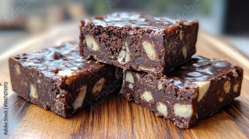 healthy super fudgy brownies On Wooden broad