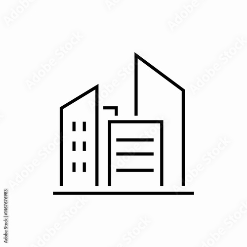 City office skyscraper icon vector sign