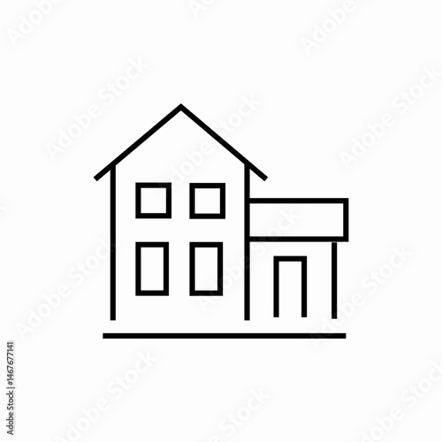 Residential house home icon vector sign