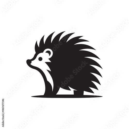 hedgehog vector silhouette clip art logo illustration