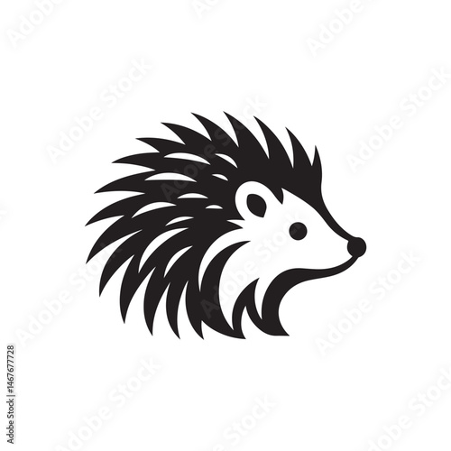 hedgehog vector silhouette clip art logo illustration