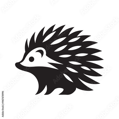 hedgehog vector silhouette clip art logo illustration