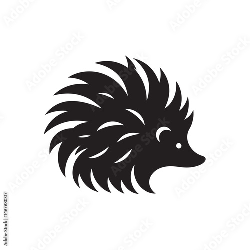 hedgehog vector silhouette clip art logo illustration