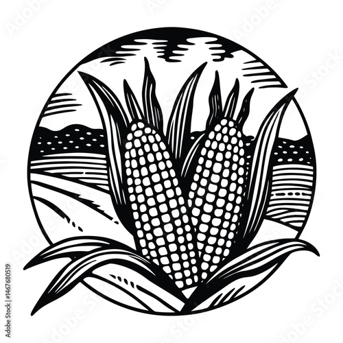 Corn tans on beach pop art vector