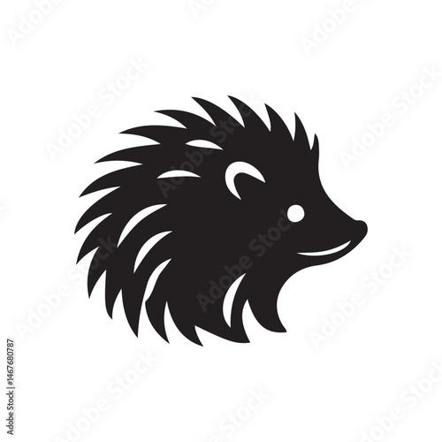 hedgehog vector silhouette clip art logo illustration