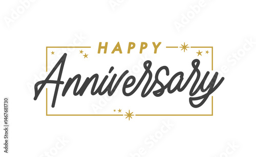 Happy anniversary greeting banner. Elegant modern calligraphic text.