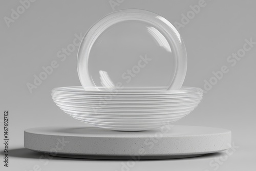 Clear Bowls on Platform