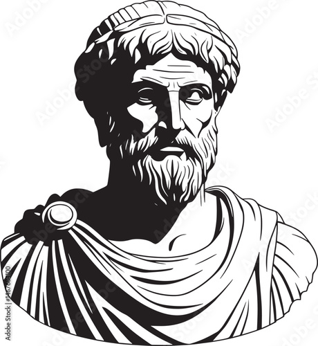 Ancient Greek philosopher vector