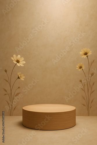 Natural Wood Floral Product Display