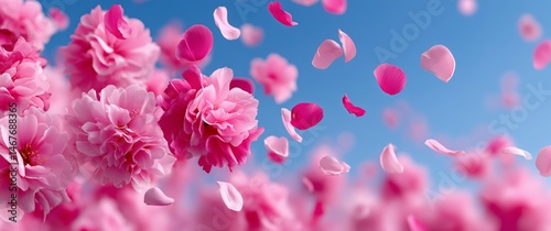 Cherry Blossoms Bloom Vibrantly Against a Clear Blue Sky in Early Spring Season