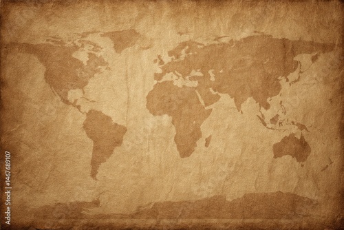 Fototapeta Naklejka Na Ścianę i Meble -  Aged world map