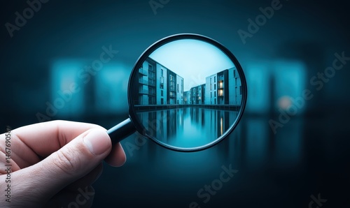 Building Through Magnifying Glass Residential Real Estate