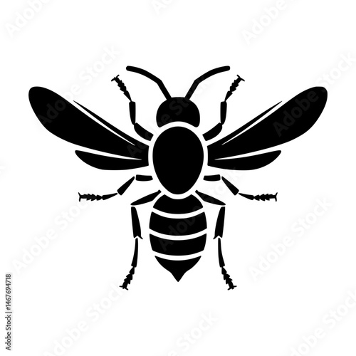 Black Bee Silhouette Icon