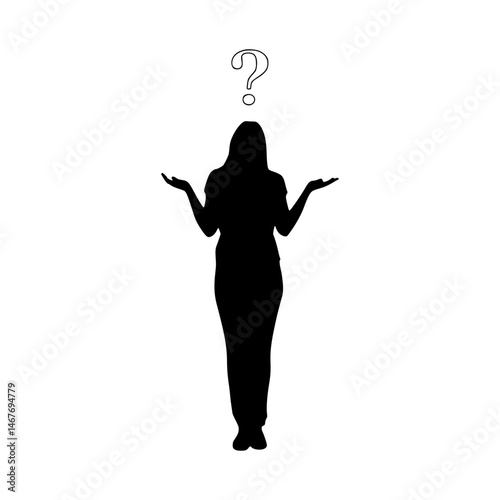 Silhouette Woman Question Mark