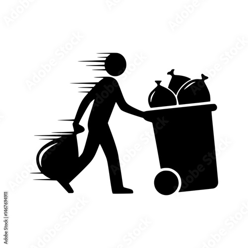 Silhouette Waste Collection Icon