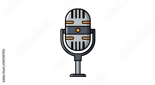 Retro Microphone Graphic Simple Illustration for Voice Recording