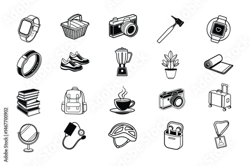 Travel and Vacation Silhouette Icons Collection