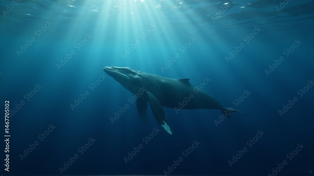 Majestic Whale in the Deep Blue Expanse Majestic Whale in the Deep Blue Expanse