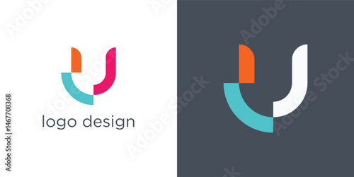 simple letter u logo icon vector design template concept