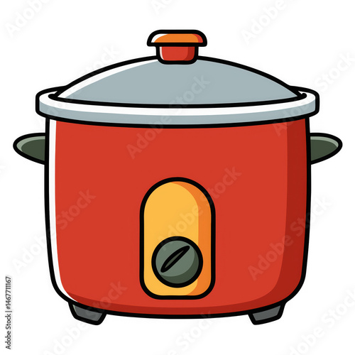 Crock pot on white background