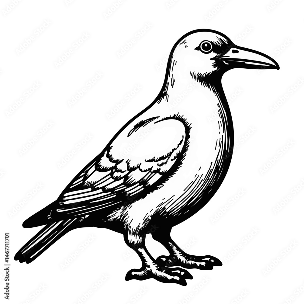 Fototapeta premium Vintage sketch of a bird illustration 