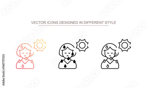 Heat Stroke icon design with white background stock illustration