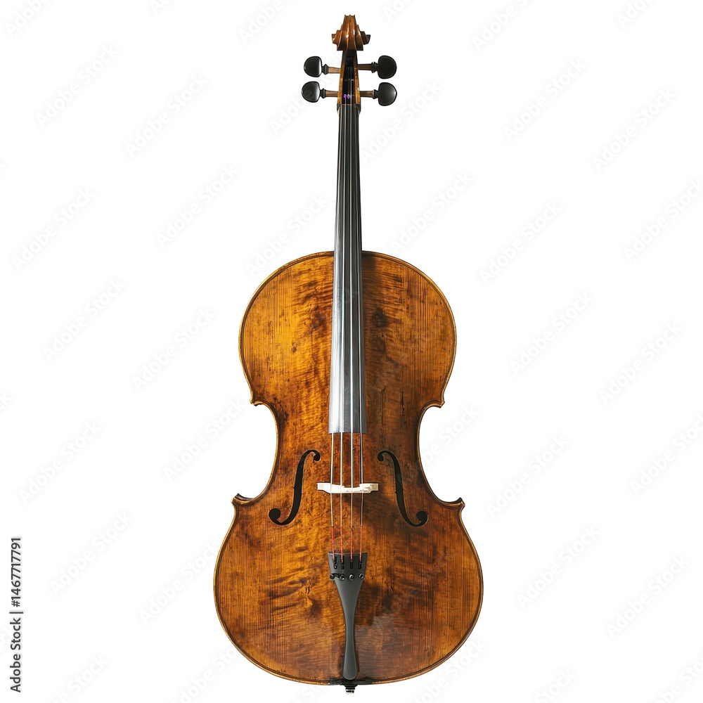 Obraz premium Rare antique cello crafted from exquisite wood with detailed craftsmanship displayed in a well-lit setting