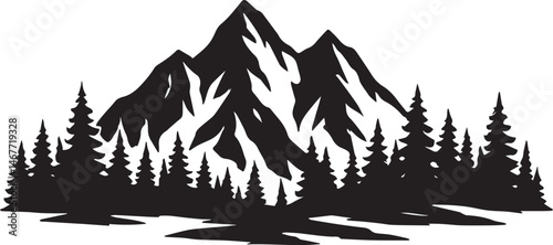 Mountain silhouette Vector | Minimalist & Trendy Mountain Silhouette Design | Unique & Stylish Mountain Artwork for Vector design