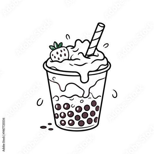 A Bubble Tea with Strawberries