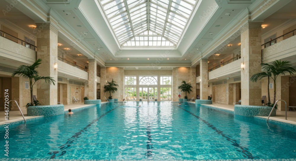 Obraz premium Luxurious indoor pool complex