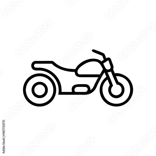 motorcycle illustration in minimalist style with black outlines  
