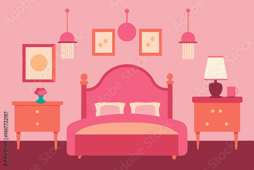 vector illustration of a bedroom