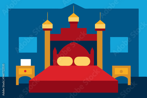 vector illustration of a bedroom