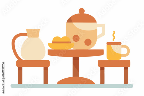 breakfast with coffee and croissant