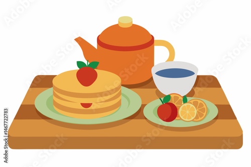 breakfast with coffee and cake