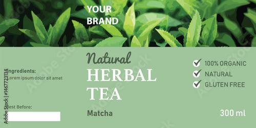 herbal tea drink label design