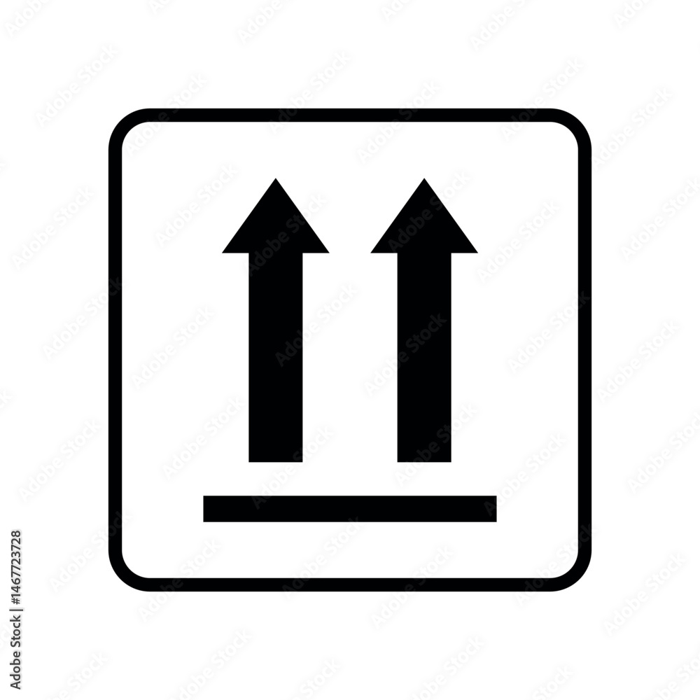 this side up icon vector illustration with two arrows, packaging orientation label for fragile shipments this side up icon vector illustration with two arrows, packaging orientation label for fragile shipments